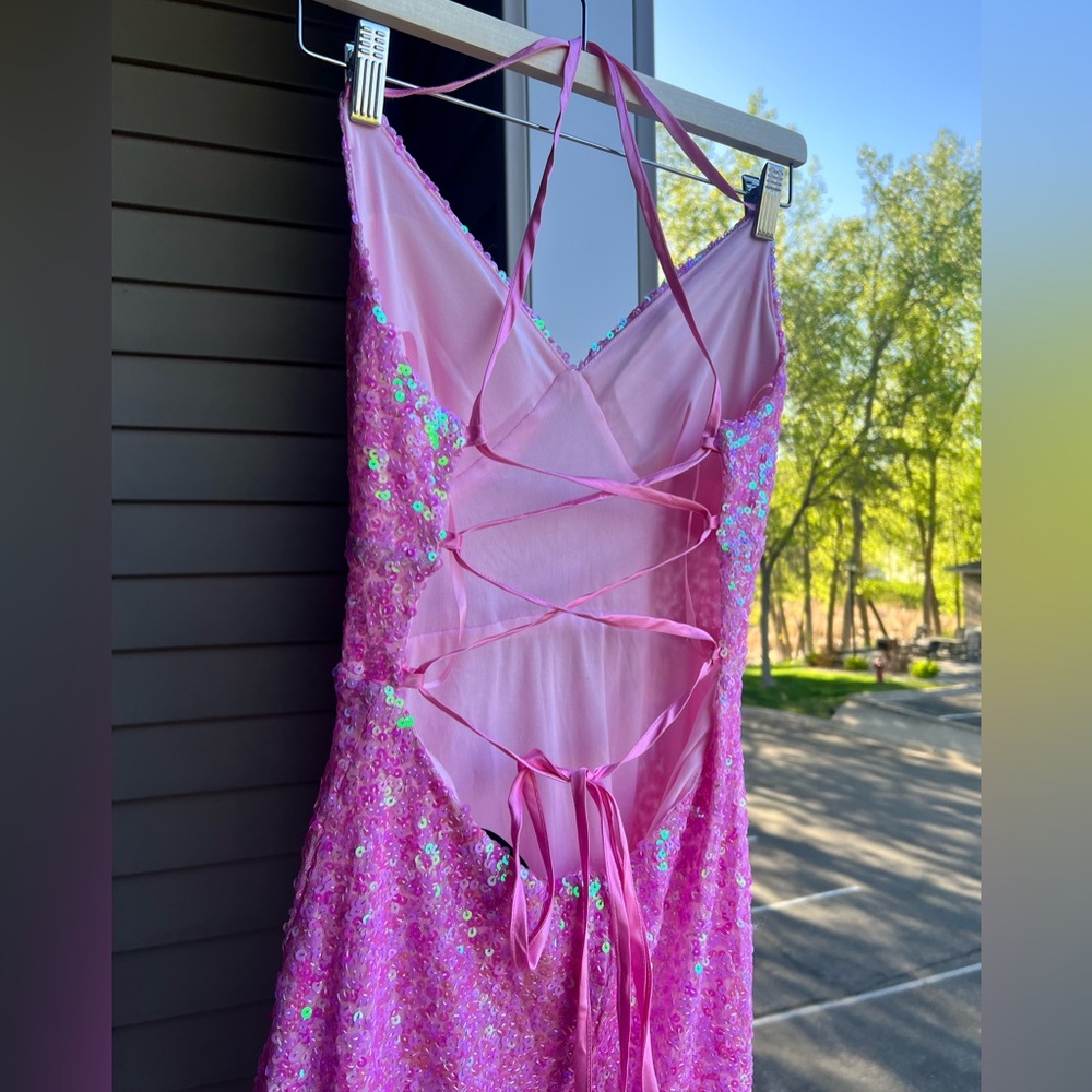 🆕🌸 Midnight Doll Pink Sequin Prom Barbie Formal Gown 5, 11 Adjustable Fit Party - Picture 4 of 13